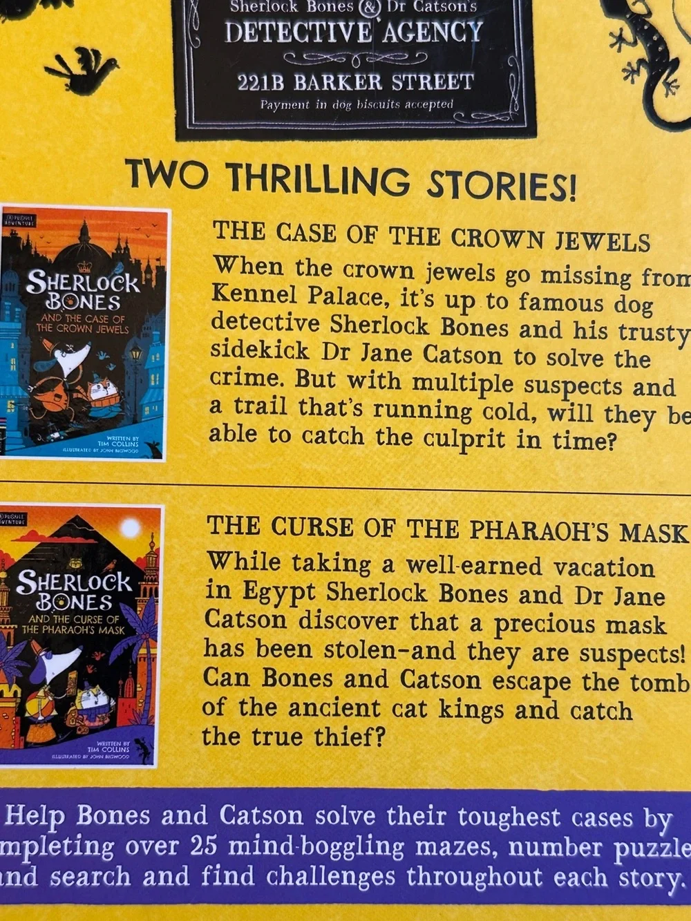 Sherlock Bones Book - Hardback - Contains 2 Novels - Kids Fiction Dogs